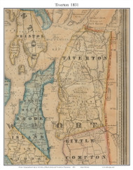 Tiverton, Rhode Island 1831 - Old Town Map Custom Print - 1831 State