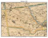 Johnston, Rhode Island 1851 - Old Town Map Custom Print - Providence Co.