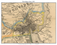 Providence, Rhode Island 1851 - Old Town Map Custom Print - Providence Co.