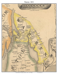 Warren, Rhode Island 1851 - Old Town Map Custom Print - Providence Co.