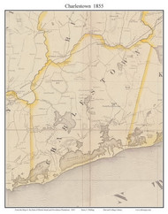 Charlestown, Rhode Island 1855 - Old Town Map Custom Print - 1855 State