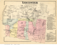 Leicester, Vermont 1871 Old Town Map Reprint - Addison Co.