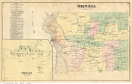 Orwell and Orwell Village, Vermont 1871 Old Town Map Reprint - Addison Co.