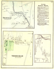 Shoreham, Richville, and Liecester Junction Villages, Vermont 1871 Old Town Map Reprint - Addison Co.