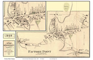 Factory Point Village, Vermont 1869 Old Town Map Reprint - Bennington Co.
