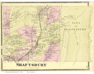 Shaftsbury, Vermont 1869 Old Town Map Reprint - Bennington Co.