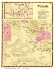 Winhall Town and Bondville Village, Vermont 1869 Old Town Map Reprint - Bennington Co.