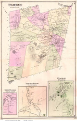 Peachham Town, Peacham, South Peacham, and Peacham Hollow Villages, Vermont 1875 Old Town Map Reprint - Caledonia Co.