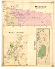 Stannard Town, East St. Johnsbury Village and St. Johnsbury Fair Ground, Vermont 1875 Old Town Map Reprint - Caledonia Co.