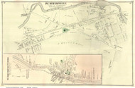 Summerville and St. Johnsbury Centre Villages, Vermont 1875 Old Town Map Reprint - Caledonia Co.