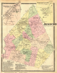 Jericho Town, Jericho Centre and Jericho P.O. Villages, Vermont 1869 Old Town Map Reprint - Chittenden Co.