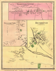 Richmond, Winooski Park, and Williston Centre Villages, Vermont 1869 Old Town Map Reprint - Chittenden Co.