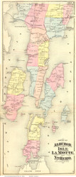 Alburgh, Isle La Motte, and North Hero, Vermont 1871 Old Town Map Reprint - Grand Isle Co.