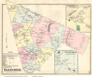 Fletcher Town, Fletcher Village and Bingham Village, Vermont 1871 Old Town Map Reprint - Franklin Co.