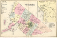 St. Albans Town, St. Albans Bay Village, Vermont 1871 Old Town Map Reprint - Franklin Co.