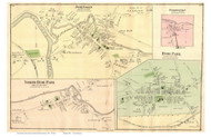 Johnson, Perkinsville, Hyde Park, and North Hyde Park Villages, Vermont 1878 Old Town Map Reprint - Lamoille Co.