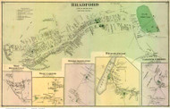Bradford, Corinth Corners, West Corinth, Brookfield, West Brookfield, and Brookfield Center Villages , Vermont 1877 Old Town Map Reprint - Orange Co.