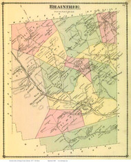Braintree, Vermont 1877 Old Town Map Reprint - Orange Co.