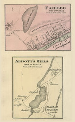 Fairlee and Abbot's Mills Villages, Vermont 1877 Old Town Map Reprint - Orange Co.