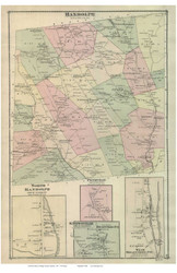 Randolph Town, North Randolph, Pethville, Snowsville, and West Braintree Villages, Vermont 1877 Old Town Map Reprint - Orange Co.
