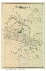 West Randolph Village, Vermont 1877 Old Town Map Reprint - Orange Co.