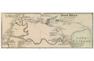 Post Mills Village - Thetford, Vermont 1877 Old Town Map Reprint - Orange Co.