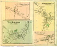 East Orange, East Topsham, West Topsham, and Waits River Villages, Vermont 1877 Old Town Map Reprint - Orange Co.