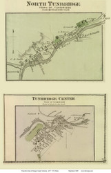 Tunbridge Center and North Tunbridge Villages, Vermont 1877 Old Town Map Reprint - Orange Co.