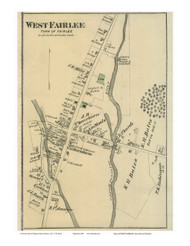 West Fairlee Village, Vermont 1877 Old Town Map Reprint - Orange Co.