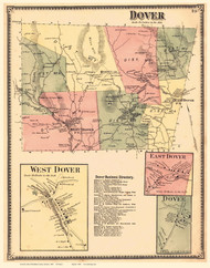 Dover, Vermont 1869 Old Town Map Reprint - Windham Co.