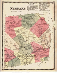 Newfane, Vermont 1869 Old Town Map Reprint - Windham Co.
