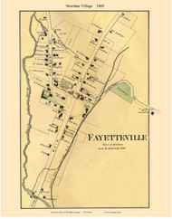 Newfane Village, Vermont 1869 Old Town Map Reprint - Windham Co.