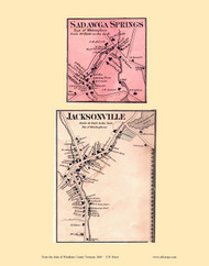 Whitingham Villages, Vermont 1869 Old Town Map Reprint - Windham Co.