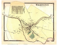 Wilmington Village, Vermont 1869 Old Town Map Reprint - Windham Co.