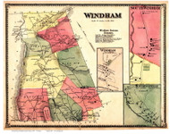 Windham, Vermont 1869 Old Town Map Reprint - Windham Co.