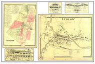 Ludlow Poster Map, 1869 Old Town Map Custom Print - Windsor Co. VT