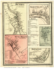 Bethel, East Bethel, Sharon, Royalton, and South Royalton Villages, Vermont 1869 Old Town Map Reprint - Windsor Co.
