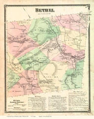 Bethel, Vermont 1869 Old Town Map Reprint - Windsor Co.