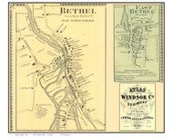 Bethel and East Bethel Villages (Custom), Vermont 1869 Old Town Map Reprint - Windsor Co.