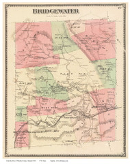 Bridgewater, Vermont 1869 Old Town Map Reprint - Windsor Co.