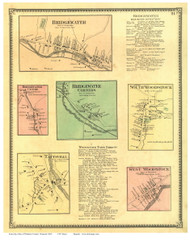 Bridgewater, Bridg. Centre, Bridg. Corners,  Taftsville, South Woodstock, and West Woodstock Villages, Vermont 1869 Old Town Map Reprint - Windsor Co.