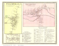 Felchville, Proctorsville, and South Reading Villages - Cavendish, Vermont 1869 Old Town Map Reprint - Windsor Co.