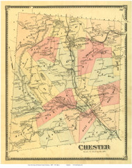 Chester, Vermont 1869 Old Town Map Reprint - Windsor Co.