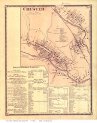 Chester Village and Business Directory, Vermont 1869 Old Town Map Reprint - Windsor Co.