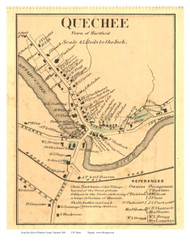 Quechee Closeup (Custom) - Hartford, Vermont 1869 Old Town Map Reprint - Windsor Co.
