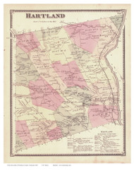 Hartland , Vermont 1869 Old Town Map Reprint - Windsor Co.