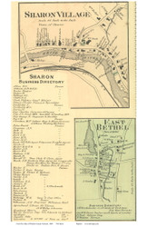 Sharon and East Bethel Villages (Custom) - Sharon, Vermont 1869 Old Town Map Reprint - Windsor Co.