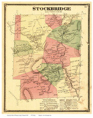 Stockbridge, Vermont 1869 Old Town Map Reprint - Windsor Co.