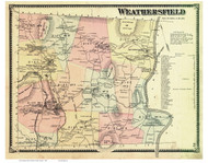 Weathersfield, Vermont 1869 Old Town Map Reprint - Windsor Co.