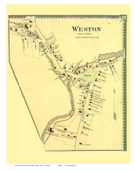 Weston Village (Custom), Vermont 1869 Old Town Map Reprint - Windsor Co.